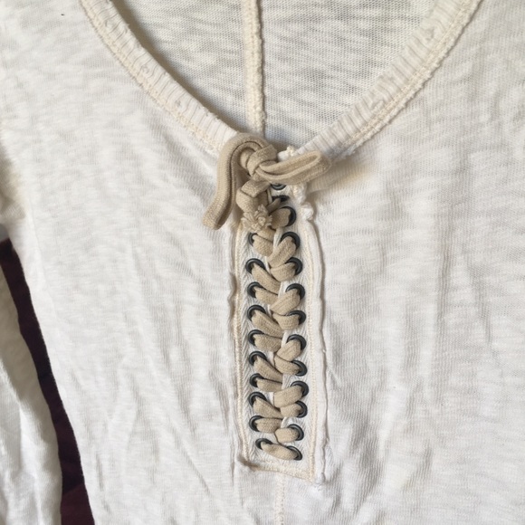 Cream- white colored long sleeve shirt - Picture 2 of 4